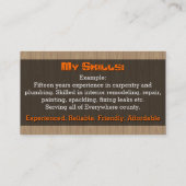 Handyman.Home Repair.Black.Afro-American Visitenkarte (Rückseite)