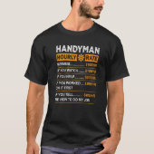 Handyman Hourly Rate Handyman Worker Carpenter Pri T-Shirt (Vorderseite)