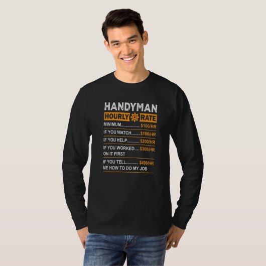 Handyman Hourly Rate Handyman Worker Carpenter Pri T-Shirt (Vorne ganz)