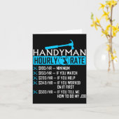 Handyman Hourly Rate Humor Carpenter Funny Handy M Karte (Gelbe Blume)