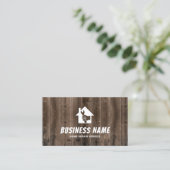 Handyman House Logo Zuhause Reparaturservice Holz Visitenkarte (Stehend Vorderseite)
