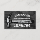 Handyman House Repair Service Retro Hammer Chalk Visitenkarte (Vorderseite)