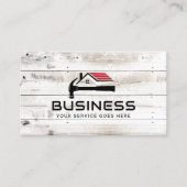 Handyman House Repair Service Rustikales Holz Visitenkarte (Vorderseite)