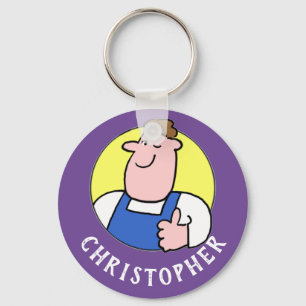 Handyman Image with Name Keychain Schlüsselanhänger