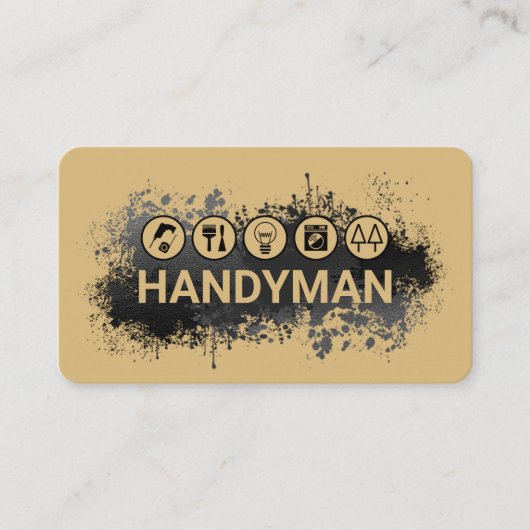 Handyman In Paint Splatter Visitenkarte (Vorderseite)