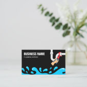 Handyman Klempner Wasserleitung schwarzer Klempner Visitenkarte (Stehend Vorderseite)