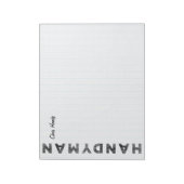 Handyman [Letterpress Style] Notizblock (Rotiert)