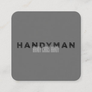 Handyman [Letterpress Style] Quadratische Visitenkarte