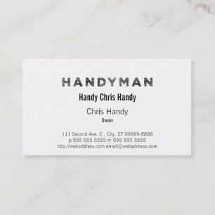 Handyman [Letterpress Style] Visitenkarte