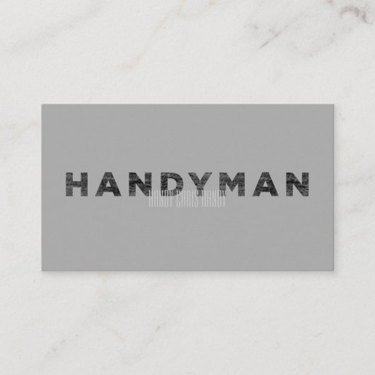 Handyman [Letterpress Style] Visitenkarte (Vorderseite)