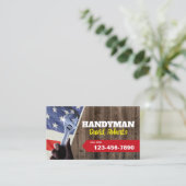 Handyman Maintenance Plumbing Patriotisches Holz Visitenkarte (Stehend Vorderseite)
