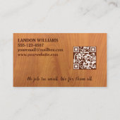 Handyman Maintenance Repair Service Wood QR Code Visitenkarte (Rückseite)