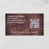 Handyman Maintenance Repair Service Wood QR Code Visitenkarte (Rückseite)