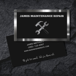 Handyman Maintenance Reparaturservice Metall Visitenkarte