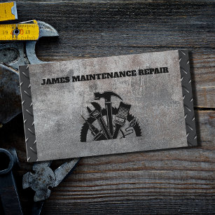 Handyman Maintenance Reparaturservice Metallstahl Visitenkarte