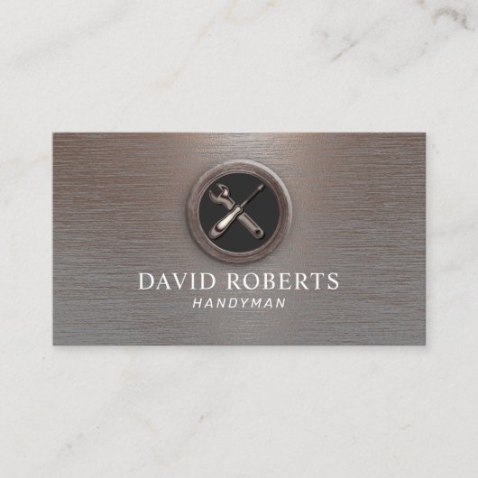 Handyman Maintenance Service Auto Reparatur Kupfer Visitenkarte (Vorderseite)