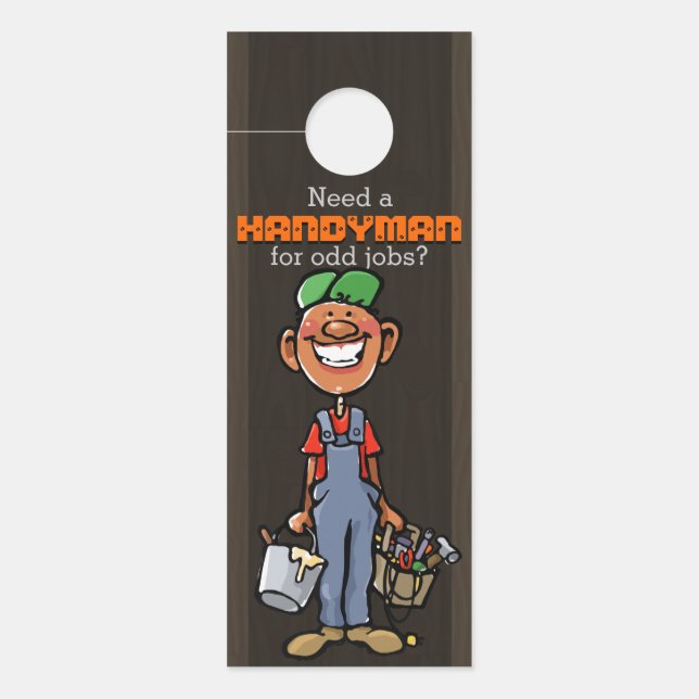 Handyman Maintenance Services Afro American Dark Türanhänger (Vorderseite)