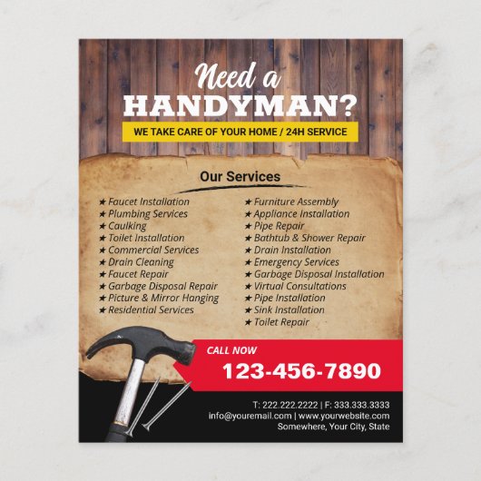 Handyman Maintenance Services & Repair Promo Flyer (Vorne)