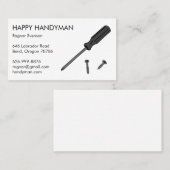 Handyman Mechanic Schraubendreher Cool Visitenkarte (Vorne/Hinten)