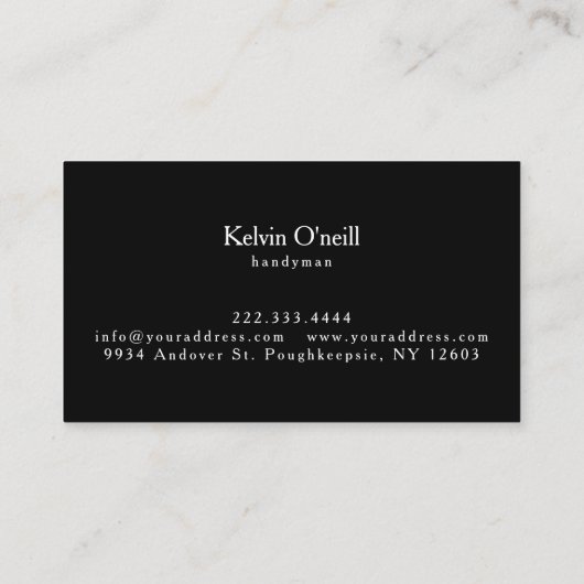 Handyman Mechanical Constructor Business Card Visitenkarte (Rückseite)