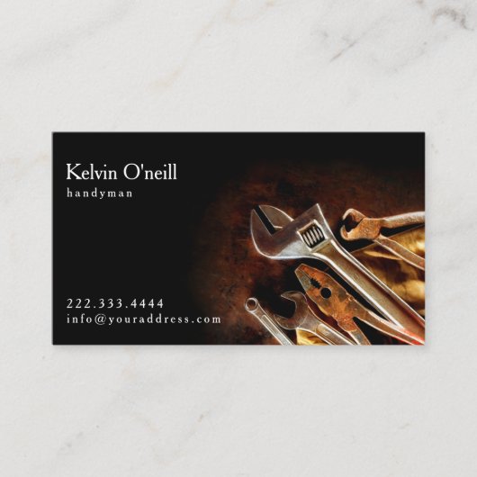 Handyman Mechanical Constructor Business Card Visitenkarte (Vorderseite)