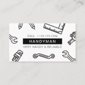 Handyman, Minimal & modern, Schwarz & Weiß Visitenkarte (Rückseite)