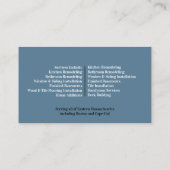 Handyman mit Foto Business Card Visitenkarte (Rückseite)