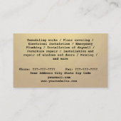 Handyman mit Logo Visitenkarte (Rückseite)