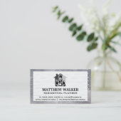 Handyman mit Tools | Brick Wall Metal Rivets Visitenkarte (Stehend Vorderseite)