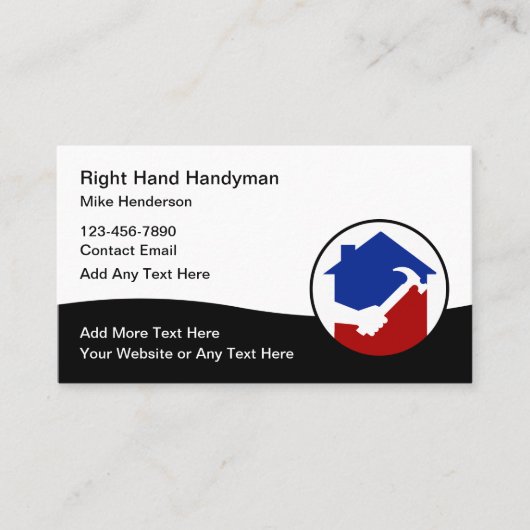 Handyman Modern Business Cards Design Visitenkarte (Vorderseite)