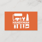 Handyman - Monogram-Orange für Hardware-Tools Visitenkarte (Vorderseite)