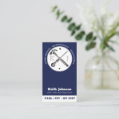 Handyman Navy Blue Beruflich Custom Monogram Visitenkarte (Stehend Vorderseite)