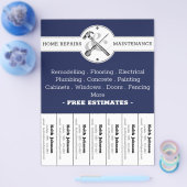 Handyman Navy Moderner Beruflicher Bau Flyer (Einzeln)