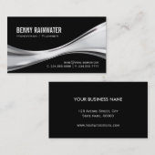 Handyman Plumber - Abstraktes metallisches Silber Visitenkarte (Vorne/Hinten)