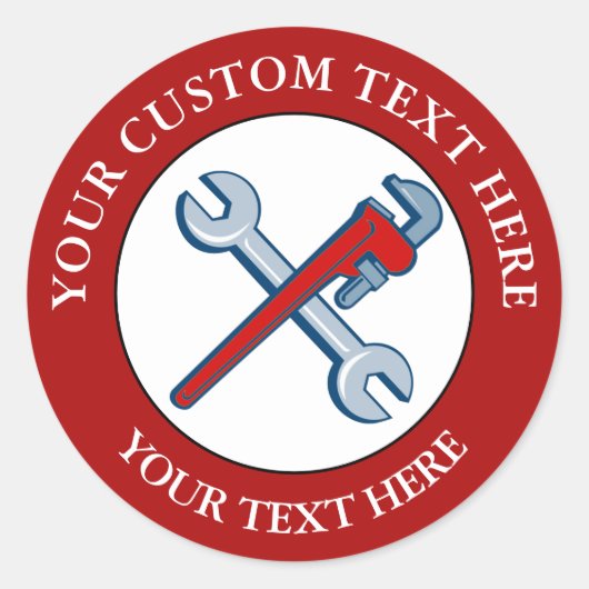 Handyman Plumber Icon1 1/2" Klassischer Rundaufkle Runder Aufkleber (Vorderseite)