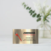 Handyman Plumber Wrench Metal Maintenance Visitenkarte (Stehend Vorderseite)