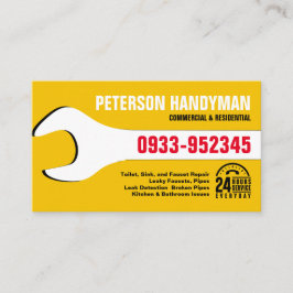 HANDYMAN PLUMBING 24-STUNDEN-WRENCH-WERKZEUG VISITENKARTE