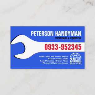 HANDYMAN PLUMBING 24-STUNDEN-WRENCH-WERKZEUG VISITENKARTE