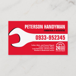 HANDYMAN PLUMBING 24-STUNDEN-WRENCH-WERKZEUG VISITENKARTE
