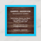 Handyman Plumbing Pipe WFranzösisch Rustikale Holz Quadratische Visitenkarte (Rückseite)