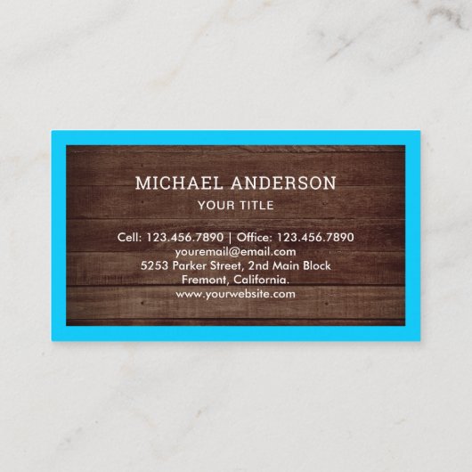 Handyman Plumbing Wasser Gestochen rustikaler Holz Visitenkarte (Rückseite)