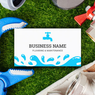 Handyman Plumbing Wasser Gestochen weißer Klempner Visitenkarte