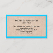 Handyman Plumbing Water Ansteche Rustikales Burlap Visitenkarte (Rückseite)