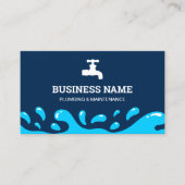 Handyman Plumbing Water Stach Navy Blue Plumber Visitenkarte (Vorderseite)
