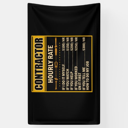 Handyman Price Chart Contractor Hourly Rate Labor Banner (Vertikal)