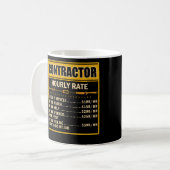 Handyman Price Chart Contractor Stundenlohn Kaffeetasse (Vorderseite Links)