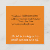 Handyman Promotion Marketing Handy-Mann-Services Quadratische Visitenkarte (Rückseite)