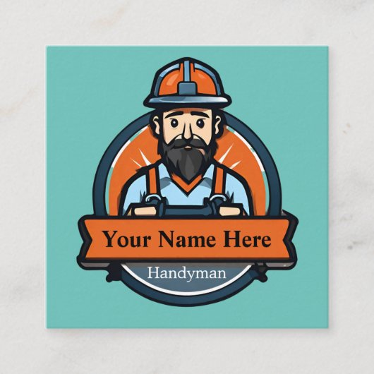 Handyman Promotion Marketing Handy-Mann-Services Quadratische Visitenkarte (Vorderseite)