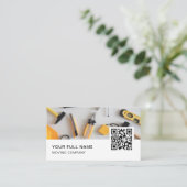Handyman QR Code Logo Social Media Visitenkarte (Stehend Vorderseite)