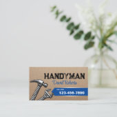 Handyman Repair & Maintenance Service Blau Visitenkarte (Stehend Vorderseite)